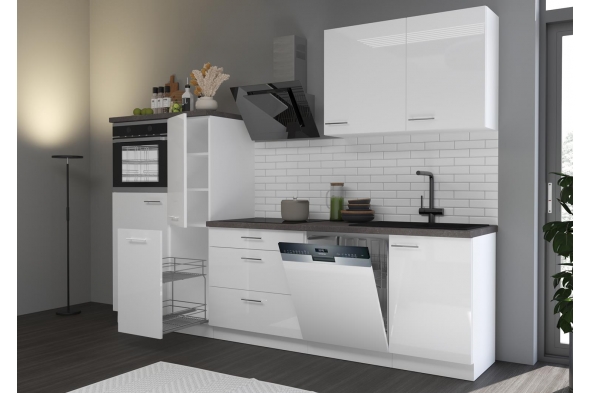 Meble kuchenne 280 cm Kaja Biały połysk